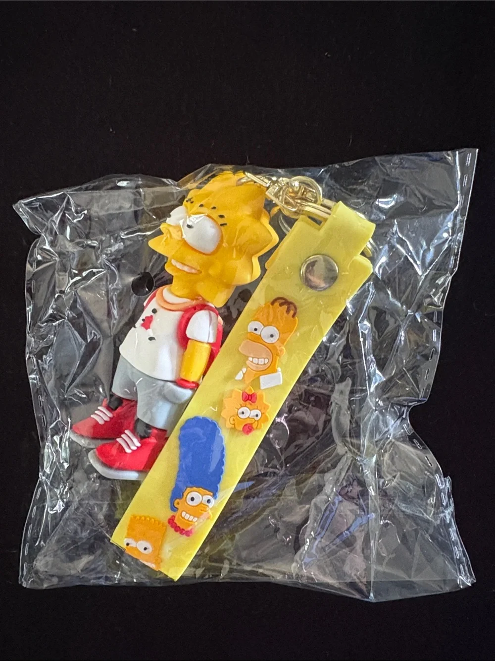 Simpson Lisa Simpson PVC Keychain Bag Charm with Yellow Character Strap